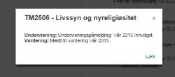 Du får nå opp utdanningsplanen for det neste semesteret. Sjekk at du er oppmeldt til undervisning og rett eksamensform de emnene du skal ta.