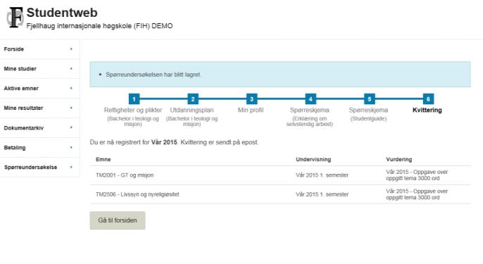 8. OBS! For å fullføre semesterregistreringen må du også betale studie- og semesteravgiften.