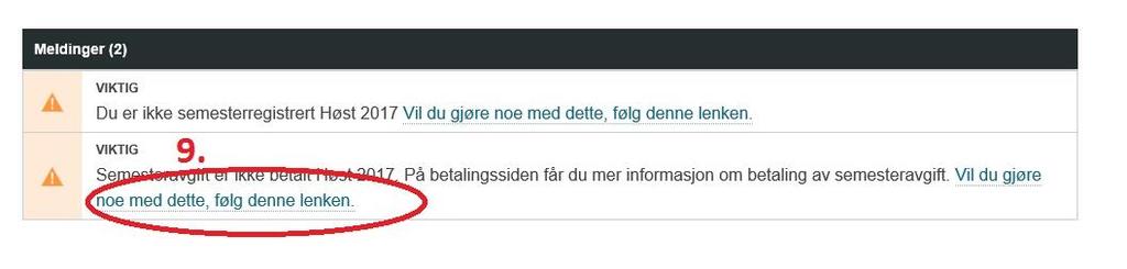 For å betale semesteravgift går du til forsiden og trykker på linken som følger setningen «Semesteravgift er ikke