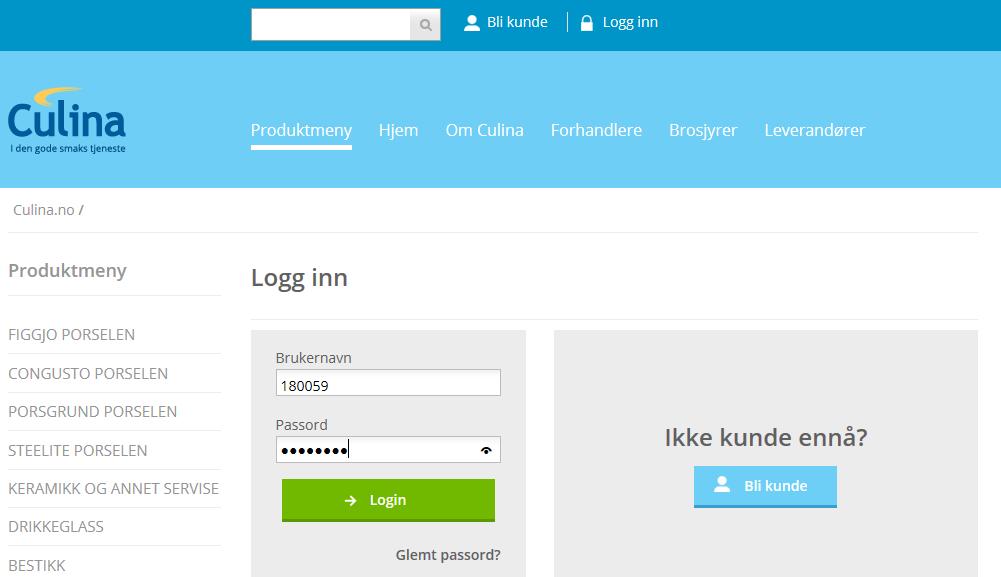 Kundeopplysninger Min side Passord Kunden logger inn med tildelt brukernavn (kundenummer) og passord fra VismaGlobal.