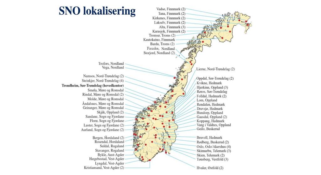 Totalt 55 lokalkontorer med Oslo og