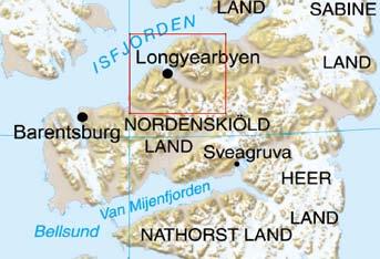 Longyearbyen planområde Figur 1. Longyearbyen planområde på Spitsbergen. Planområdet er todelt med Adventdalen som hovedområde og et mindre område ved Diabasodden.