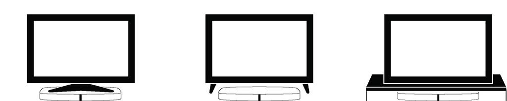 Sonos PLAYBASE 5 Retningslinjer for plassering av TV PLAYBASE kan plasseres under TV-en eller på en hylle.