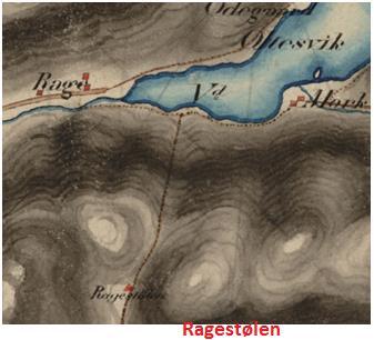 Også for 160 år siden var det farbar vei langs vatnet her. Det kan vi se av det gamle militærkartet fra 1853 (Fig.2).