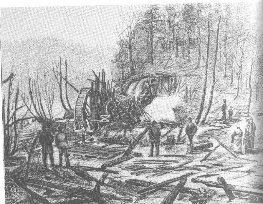 Resteneetterkruttverkeksplosjoneni1884.GjengittettertegningavAlbertvonHanno.