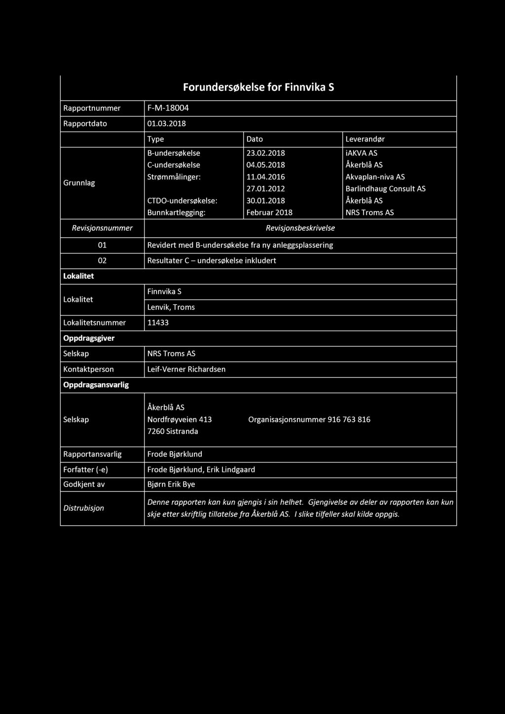 Rapportnummer F - M - 18004 Rapportdato 01.0 3.