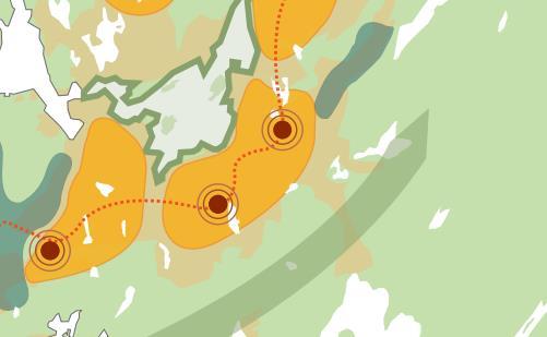 Strategisk temakart 2030 Bergen kommunes temakart viser områder hvor man vil legge opp til en kompakt byutvikling. Kartet er basert på nærhet til bybanestopp.