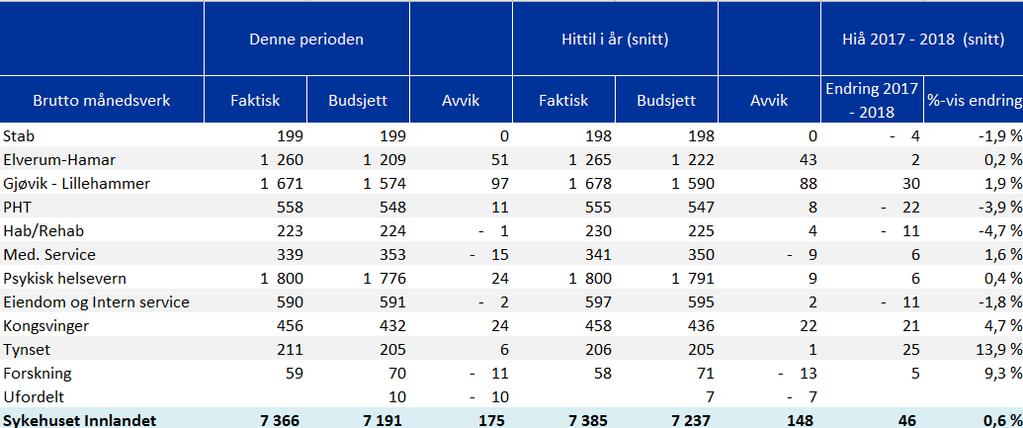 Bemanning månedsverk pr