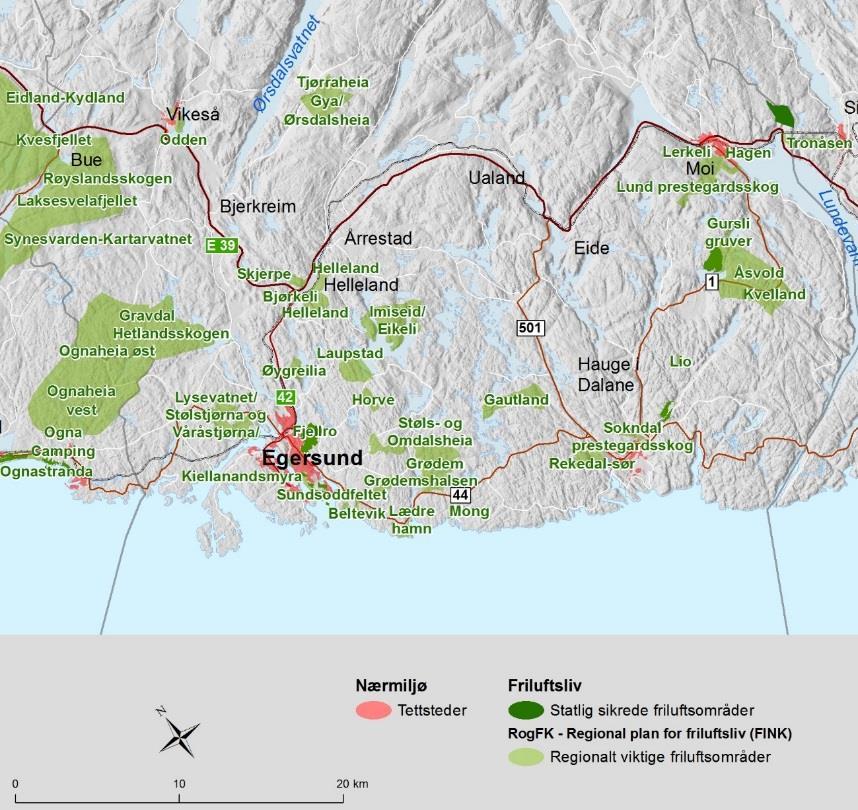 friluftslivstilbudet i området, og kan sies å ha regional til nasjonal betydning, særlig hvis det settes i sammenheng med kystområdene lenger mot øst.