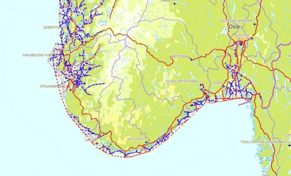 Farled sjøens vegnett viser vegsystemet til sjøs Farledsstrukturen er et nasjonalt geografisk