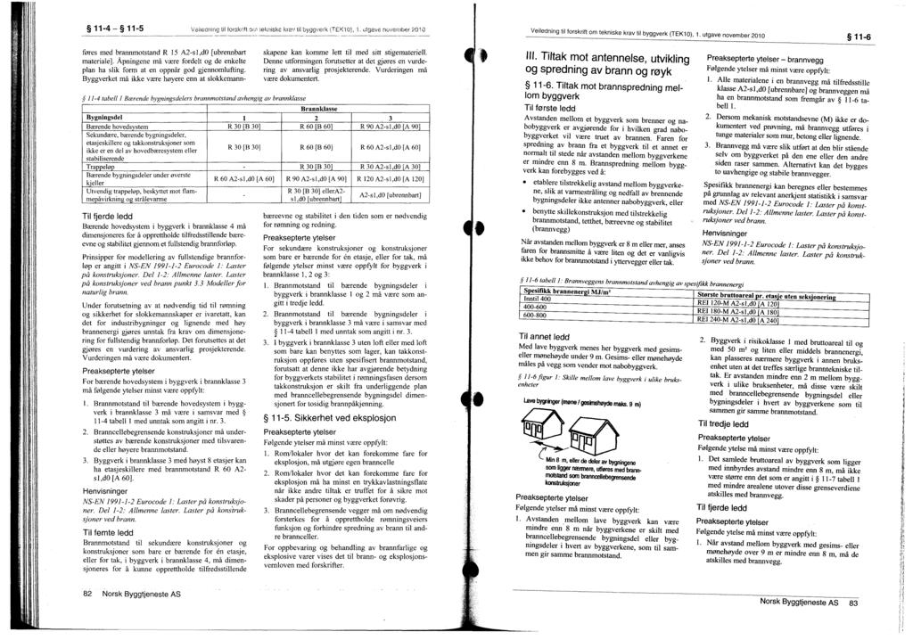 11-4 11-5 Veliedning til forskr,ft orn lekniske krav til byggverk (TEK10), 1. ulgave november 2010 Veiledning til forskrift om tekniske krav til byggverk (TEK10),1.