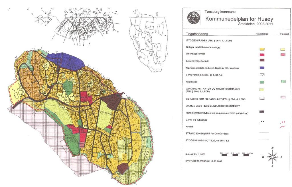 Kommuneplan har vurdert å oppheve kommunedelplan for Husøy, her er vurderingene oppsummert: Viktige trekk ved kommunedelplan for Husøy Hvordan dette ivaretas i kommuneplan Kommunedelplanen har blant