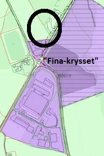 Område Klokkarstua/Verket KV1 Naturvernforbundet i Hurum og Røyken Forbundet tilrår ikke at det tilrettelegges for nye næringsarealer ved Fina-krysset som er konfliktfylt i forhold til jordvernhensyn