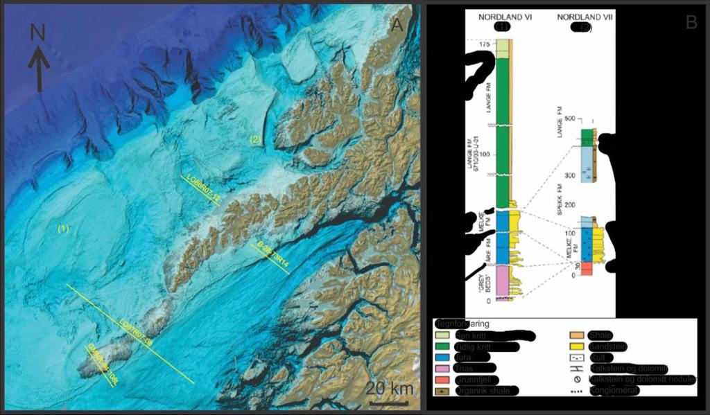Linjene består av konvensjonell 2D seismikk og ble valgt på grunnlag av deres plassering og orientering i forhold til Ribbebassenget, Lofotryggen og Vestfjorden.