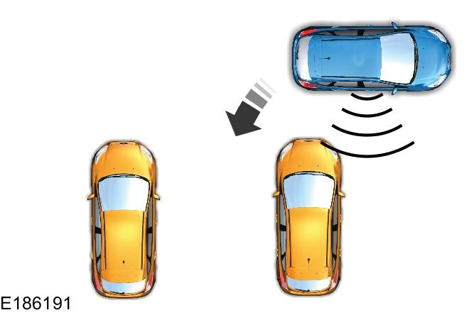 Parkeringshjelp Når du mener at kjøretøyet er riktig parkert, eller når du hører en jevn tone fra parkeringshjelpen (fulgt av en skjermmelding og et ringesignal), skal du stanse kjøretøyet helt.