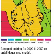 Is- og vannskader vil bli enda viktigere med et varmere, våtere, vildere klima Varmere: Årlig middeltemperatur øker med 2.5-3.