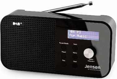 Radio JENSEN FOX100 DAB+ sort Personlig radio som er enkel å flytte med seg hvor som helst, da den også kan brukes med batterier. FOX 100 er en liten og bærbar DAB+/FM radio med LCD display.