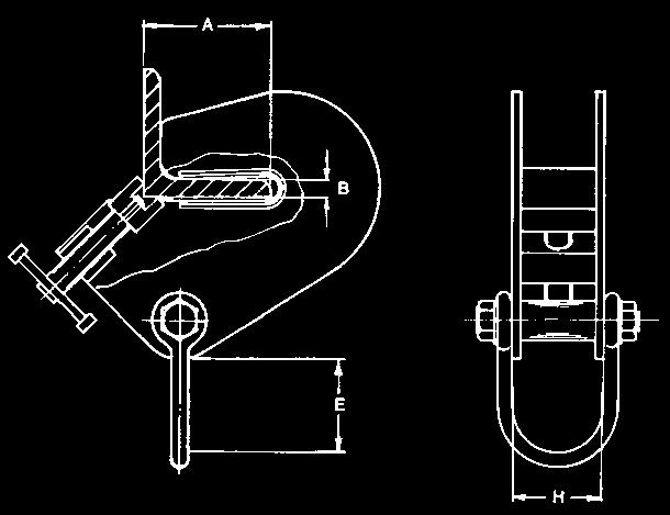 ADJUSTING ANGLE AND BULB FLATS SECTION CLAMPS JUSTERBAR KLYPE FOR VINKELJERN OG HOLLENDER PROFIL Superclamp AC type with V-Block Clamping Jaw, adjusting bar and lifting shackle.