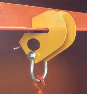 This SUPERCLAMP product serves as an anchor or lifting point when attached to an overhead steel angle section approved for lifting applications.