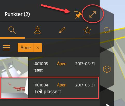 Rendra O I Rendra så er det mulig å opprette en BCF rapport som kan eksporteres ut som en BCF fil. Dette gjøres ved å stille seg i den posisjonen man ønsker bilde skal bli seende ut.