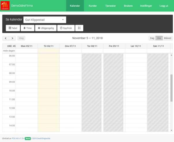 7. Administrere bookinger i kalender I kalenderen administrerer man bookinger som kunder har lagt inn.