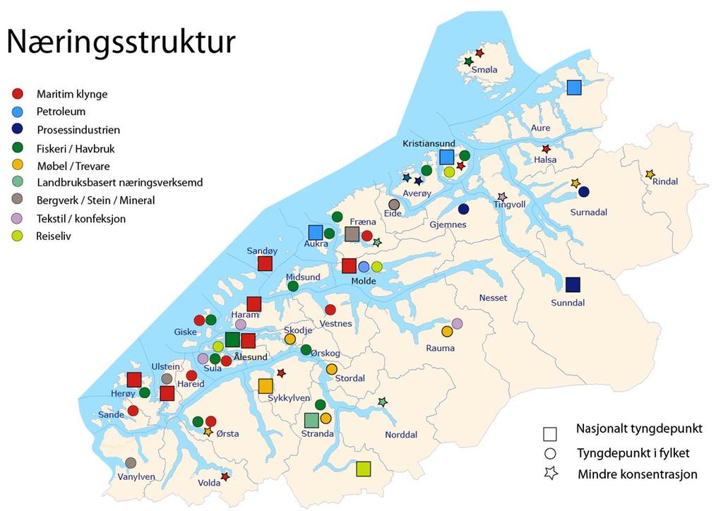 Næringsstruktur og sysselsetting Kommunestatistikk 216