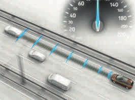 Trafikkskiltgjenkjenning Leser automatisk fartsskilter av standardformat og viser sist registrerte fartsgrense på instrumentpanelet.