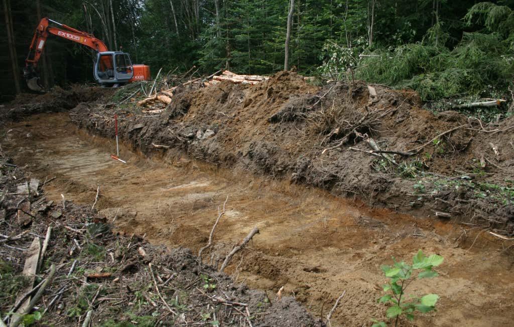 5.3 KILDEKRITISKE FORHOLD Dyrkningssporene lå i skog med stedvis ulendt terreng som var delvis dekket av hogst under utgravningen.