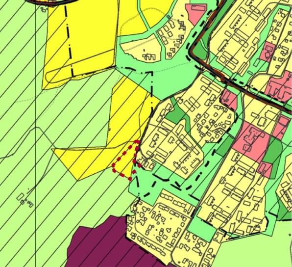 Kommunen mottok komplett planforslag 16.11.2017. Hensikten med planen er å regulere området til boligformål, med rekkehus og en boligblokk, samt tilhørende samferdselsanlegg og teknisk infrastruktur.