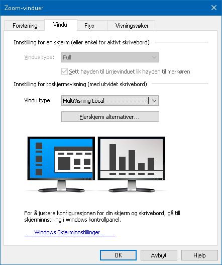 Kapittel 5 Forstø rrelsesegenskaper 69 Fanen vindu(bruk av flere skjermer) Instillinger Forklaring Innstillinger for en monitor.