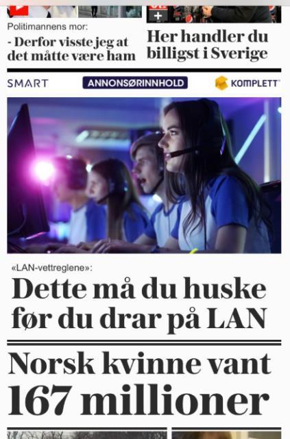 Klager skriver: «VG kan argumentere med at reklamen er merket med "annonsørinnhold" over. Dette er imidlertid ikke helt tydelig.