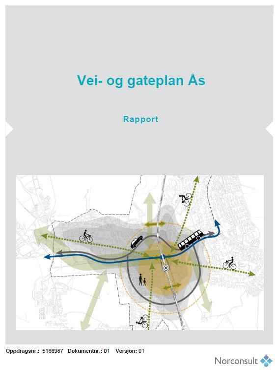 Vei- og gateplan for Ås sentralområde Formål Bidra til en mer bymessig utforming av det sentrale vei- og gatenettet der gående, syklende og kollektivtransport