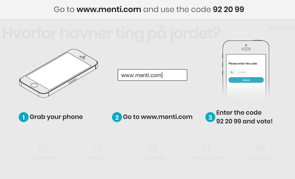 Hvorfor havner ting på jordet? https://www.mentimeter.