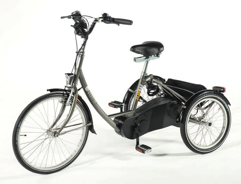 SUNNY CLIP PAS Post 5 Trehjuls sykkel med gir og hjelpemotor for barn fra skolealder, ungdom og voksne 60,5 85,5 cm Stabil trehjulsykkel for ungdom og voksne som er enkel å manøvrere Sunny Clip PAS