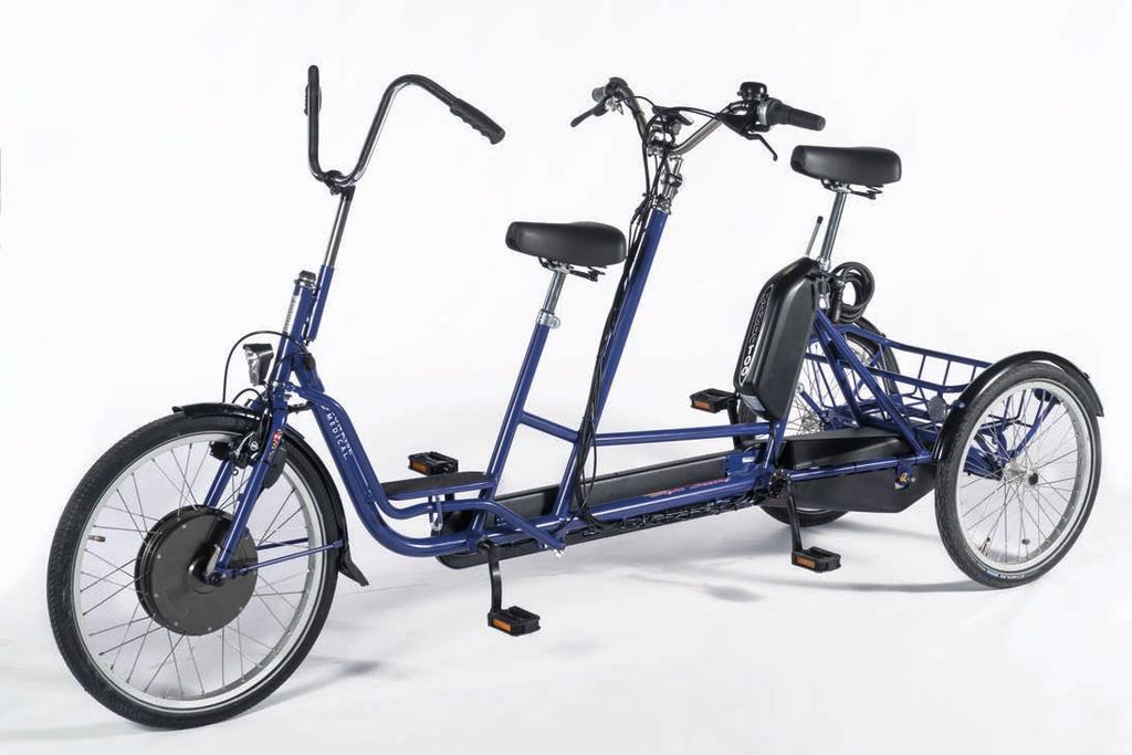 SUNNY NANDO TOO PAS Post 15 Trehjuls sykkel med gir og hjelpemotor for barn fra skolealder, ungdom og voksne 68 91 cm Enkel tandem med hjelpemotor som er lett å manøvrere Sunny Nando Too PAS er en