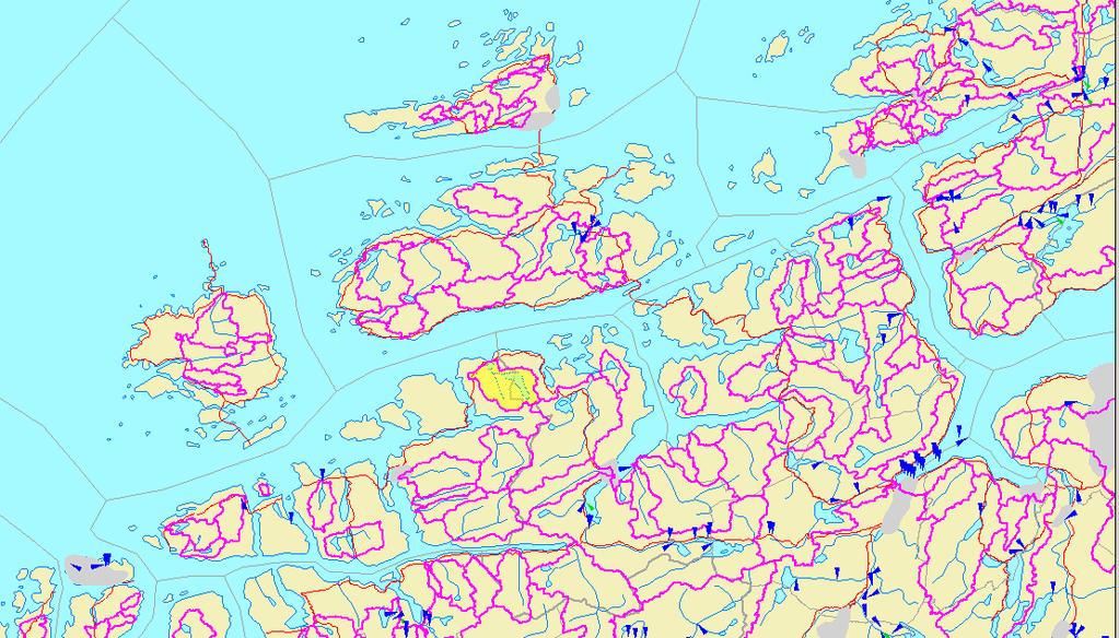 Valen Myra Reinsvatn Figur 2 Figuren viser det aktuelle området i gult og feltet til målestasjonene Valen og Myra.
