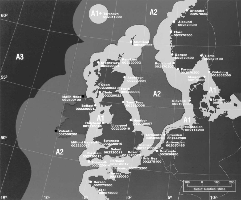 Krav til utstyr Varierende utstyr må installeres ombord i et skip avhengig av havområdene, eller seilingsområdet skipet opererer i.