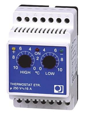 Termostaten har innebygd ur og digital innstilling av både komfort-/sparetemperatur og tidsinnstilling.