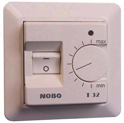 termostaten kan kalibreres og er utstyrt med betjeningssperre. Gulvføler m/2,5m ledn.