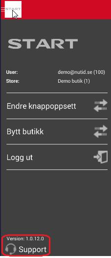 Support Har dere supportavtale, kan kassen fjernstyres av våre supportmedarbeidere. For å starte supportverktøyet, trykk på Start logoen oppe i venstre hjørne. Trykk så på support lengst ned på siden.