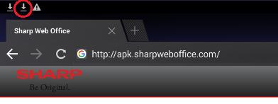 Åpne nettleser og skriv inn adressen: apk.sharpweboffice.