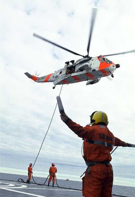 UD 21 Forsvarets sikkerhetsbestemmelser. 5.21 TILTAK VED ULYKKER OG HENDELSER I FORSVARET Kap5 Figur: 5.17 Sea King redningshelikopter under utførelse av heiseoppdrag 5.21.1 Sjekkliste til anvendelse ved hendelser og ulykker i Forsvaret 5.