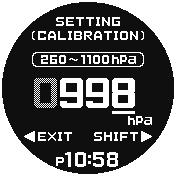 Å kalibrere Barometrisk trykk avlesninger Urets trykksensor er justert på fabrikken og krever normalt ikke kalibrering.