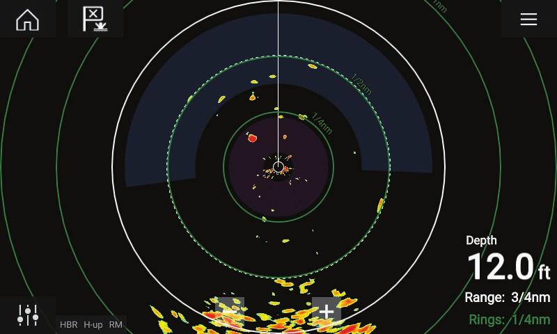 10.1 Oversikt over radarapplikasjonen Radarapplikasjonen viser en visualisering av ekkoene som mottas fra en tilkoblet radarskanner.