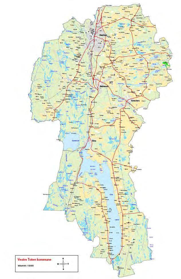 Vestre Toten kommune Vekstkommune med 13.