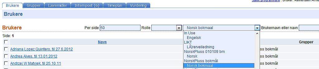 3.1.4 Slette brukere 1. Klikk på fanen brukere 3. Sett en hake foran brukeren eller brukerne du vil slette og trykk Fjern øverst til høyre 2.