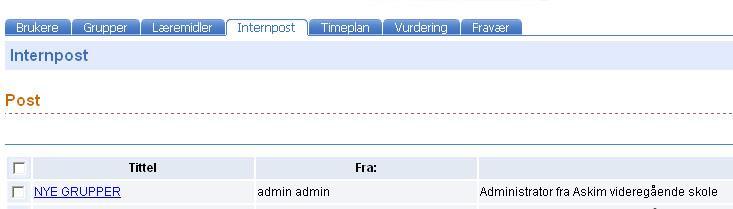 4. INTERNPOST Ved hjelp av internposten kan du