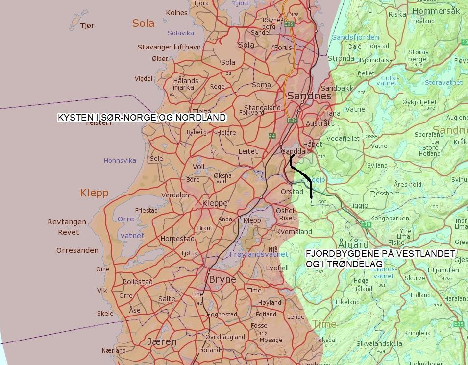 Figur 5-1. Landbruksområdene i Norge (5) Innmarksbeite som spredeareal I Rogaland er det en lang tradisjon for å godkjenne innmarksbeite som spredeareal av husdyrgjødsel (6).