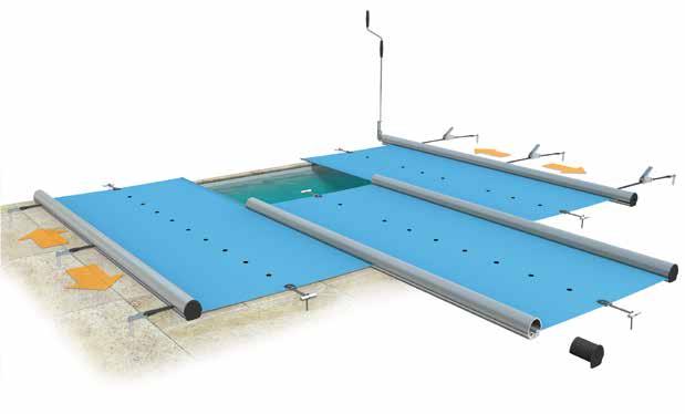 Ved stenging rulles et sikkerhetstrekk enkelt ut med trekksnor. Walu Pool er et meget populært, miljøsmart og barnesikkert sikkerhetstrekk.