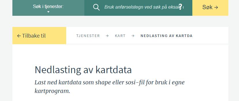 Du kan laste ned kartdata fra NIBIO på shape- eller SOSI-format for bruk i egne kartprogram.